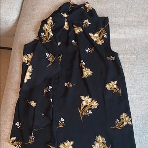 Black Floral Ann Taylor Top